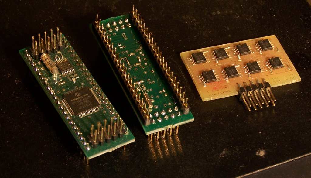Close up of log boards and eeprom board