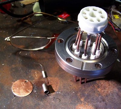 Parts for the target feedthrough and connection