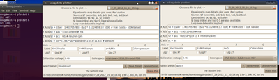 Screen shot of plotdat gui's.  Note the math in the axes edit boxes - you can do anything!