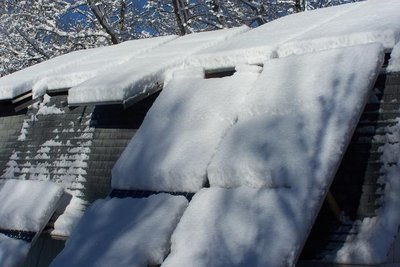 Sun, but no juice!  Ice under snow - this is going to be one heck of a cleanup job.