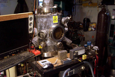 The fusor with the radiological glass etc not on it.  This will all go behind that glass.  And a couple pieces of leaded acrylic for good measure.
