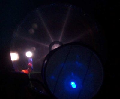 Pinhole camera, probably showing energetic electrons mostly.