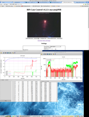 ?anomalous output 50-100 seconds  The pi cam above was taken at the same instant as the screenshot - 700-something seconds into the run