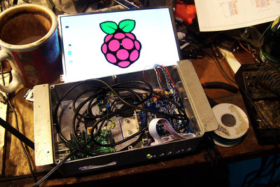 Pre-test.  Yes, it's ridiculous to have 2 meters of HDMI cable wound up in there.  I'll find a short one sometime soon.