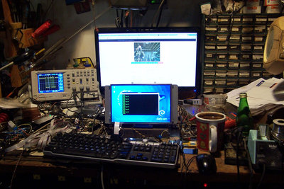 My chaotic bench for developing and testing all this.
