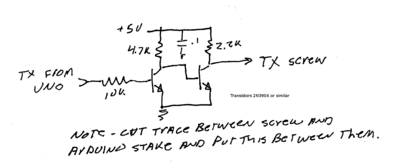 Schematic for the Arduino end of things