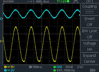 Scope trace at 1 MHz signal from that DDS project