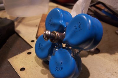 Bottom view of assembly with ground nut