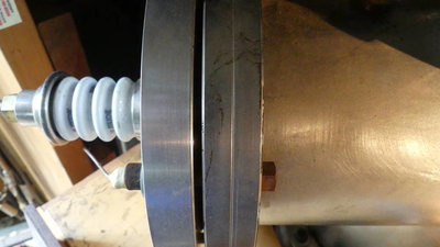 Closeup of the back flange.  The big gap accommodates an O ring.