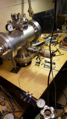 The system close in.  The grid can be adjusted for whatever depth from the left end, and I have room there to put the new detector.
