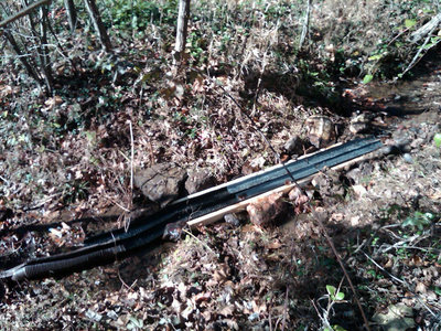 Long sluice in place