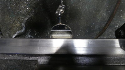 See stripe in the mirror.  Surface was already machined but never touched before this...