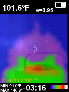 Only the exhaust port gets hot.