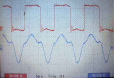 red = xfmer primary, blue = xfmer secondary @60KHz