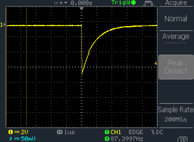 Still in peak detect mode to see noise.  Not much!
