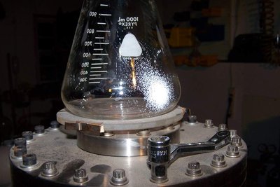 Funky beaker after some milliCoulombs of E hits