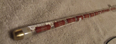 Probe tip was lathed from brass rod and rounded